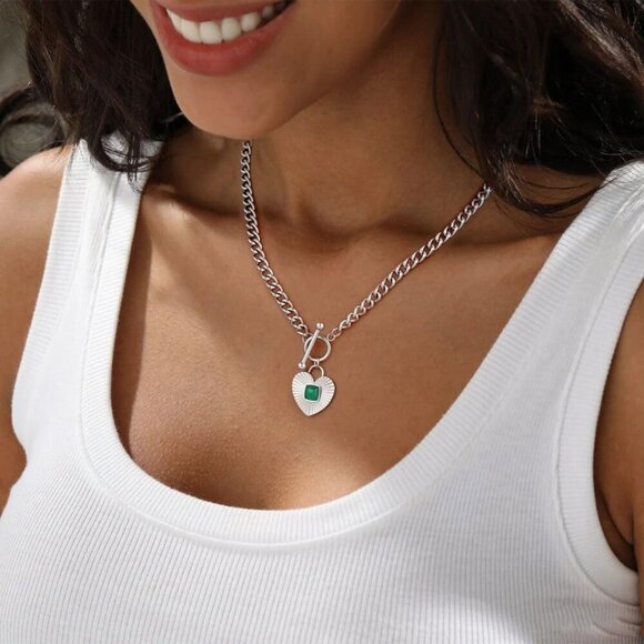 2-Tone Interlocking | Sunburst Heart | CZ Evil Eye | Single Pearl | Love Heart P - Picture 6 of 7